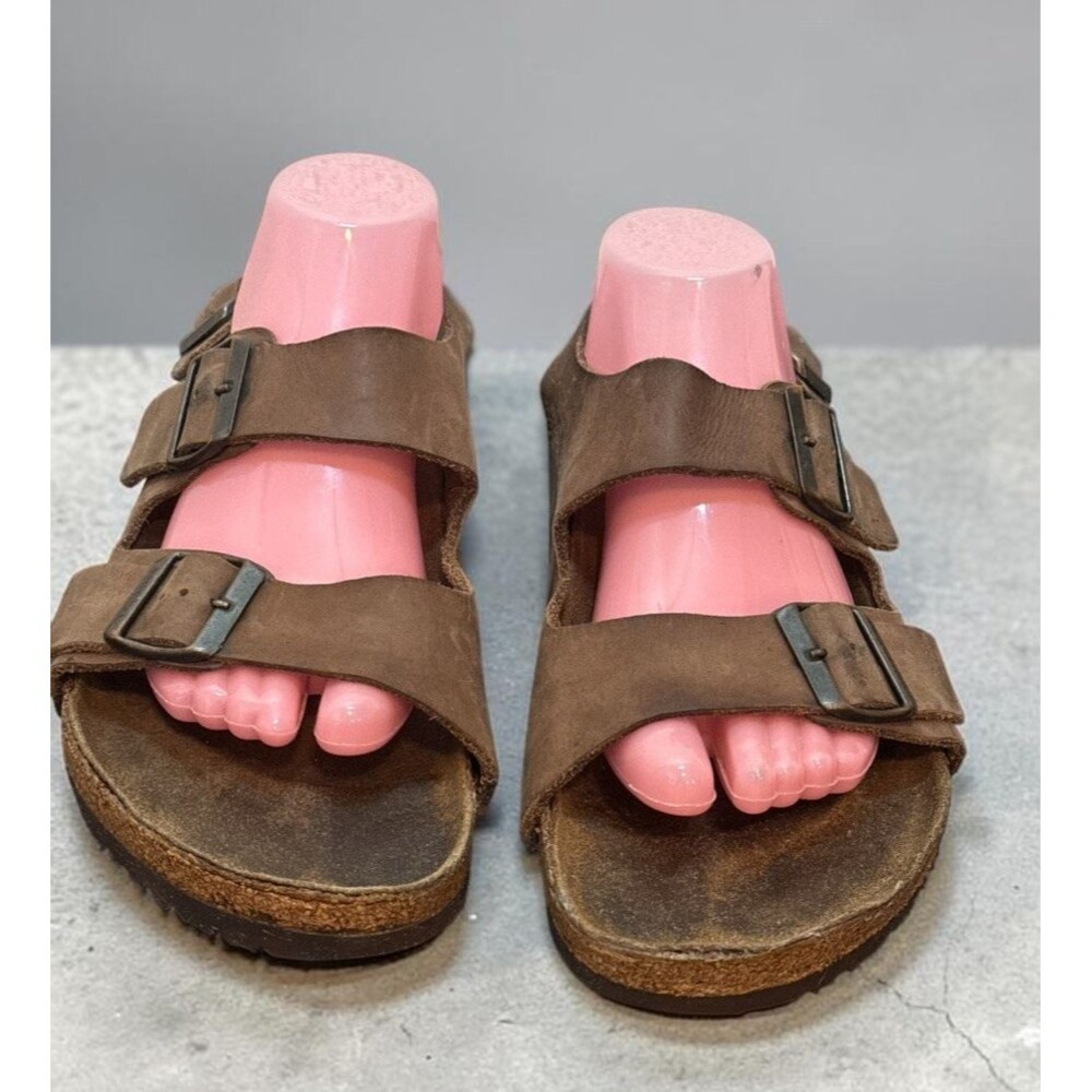 Birkenstock Milano Oiled Brown Leather Buckle Sandals Mens Size US 10